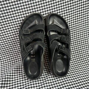 Birkenstock 1774 III Florida Buckle Three Strap Black Sandal EU 38 / Women's 7